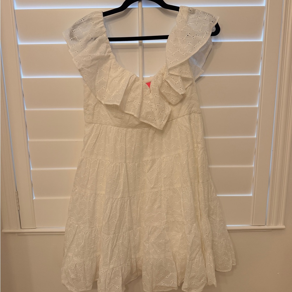 White Eyelet Ruffle Dress - Lily Pulitzer